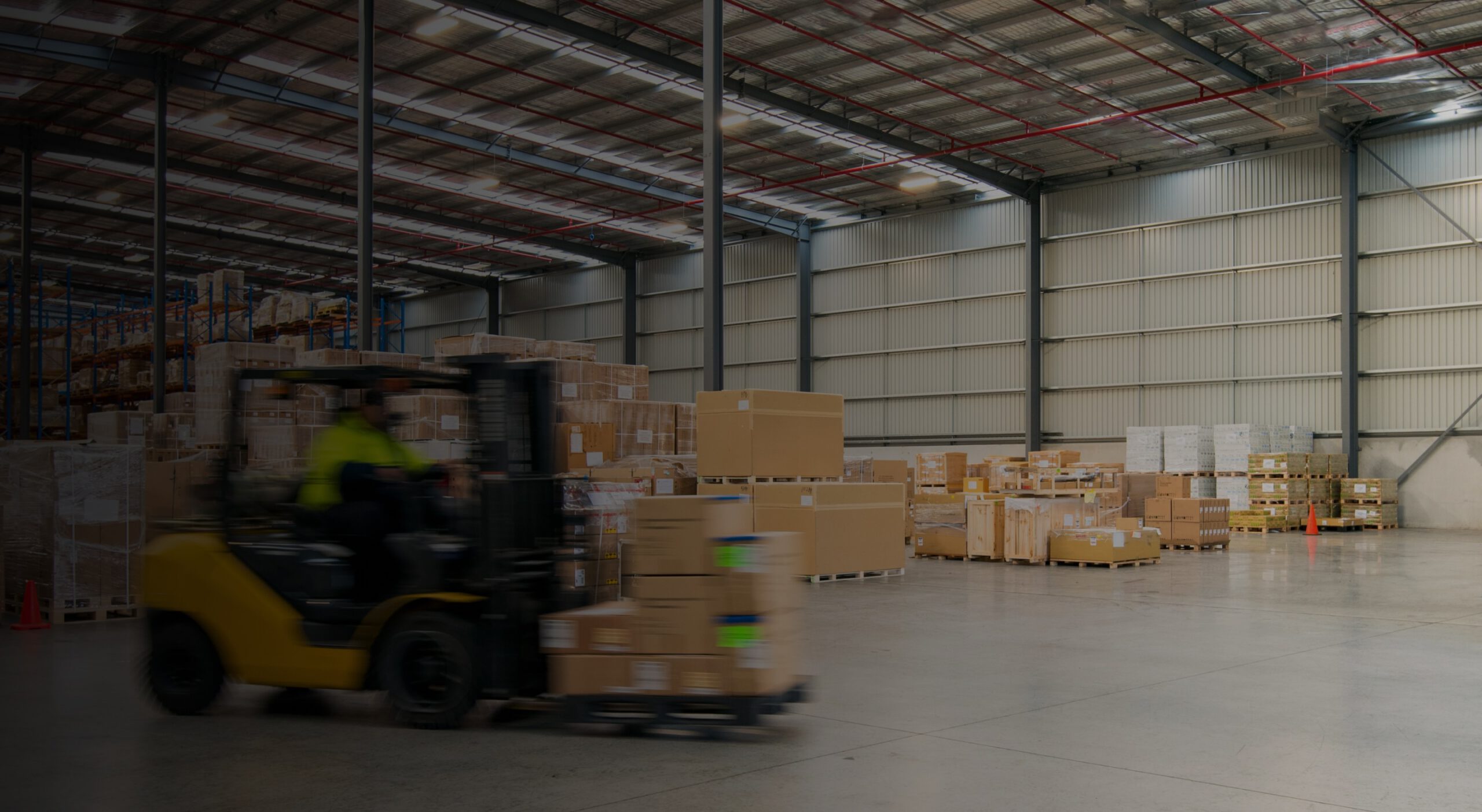 forklift in a warehouse